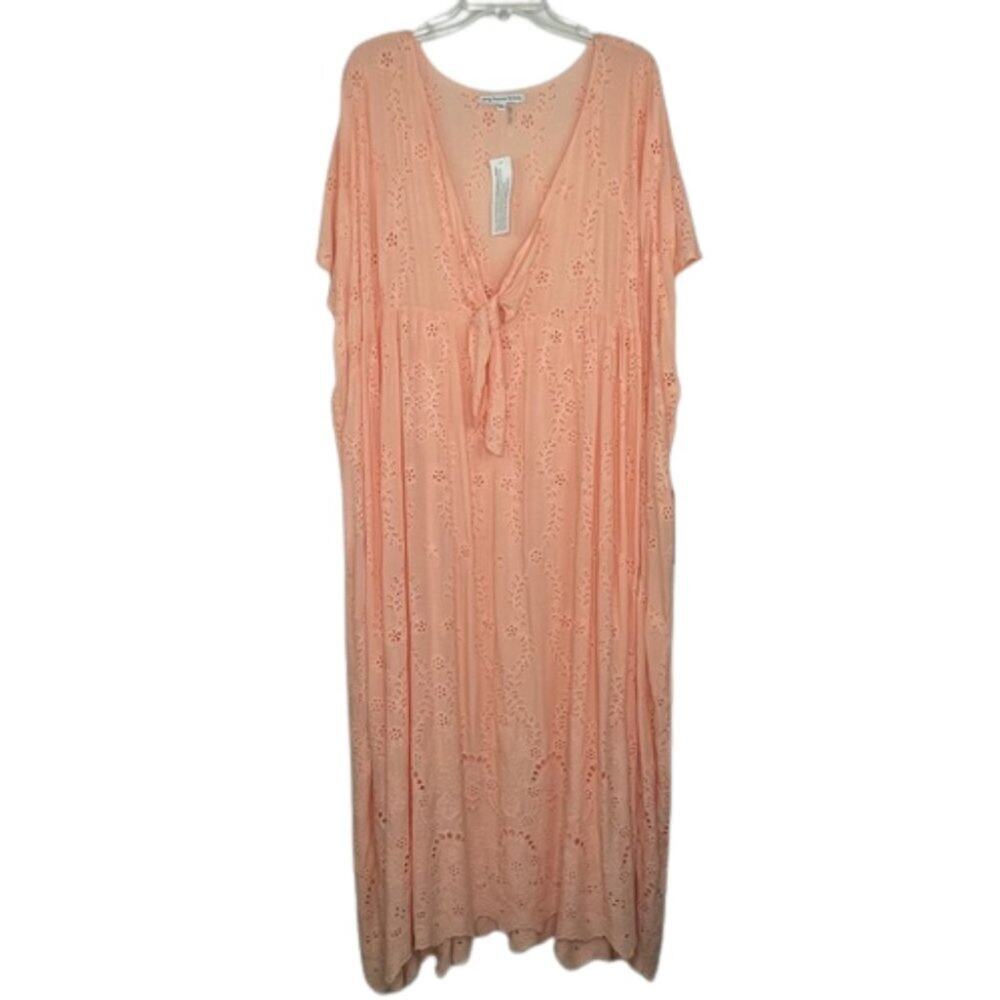 Young Fabulous and Broke peach eyelet maxi dress oversized size Medium NWT